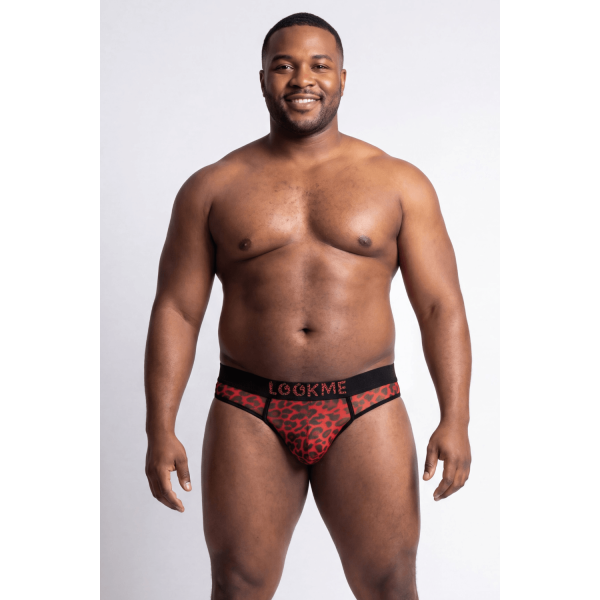 String Homme Résille Léopard Rouge – Lookme