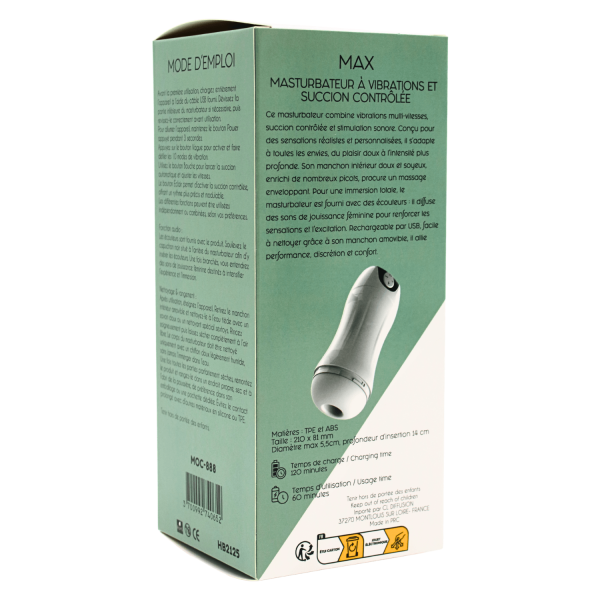 MAX – Masturbateur à Vibrations  Succion Contrôlée USB