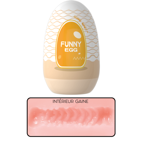 Gaine Masturbatrice Réutilisable FUNNY EGG – Design Réaliste Vagin lèvres moyennes