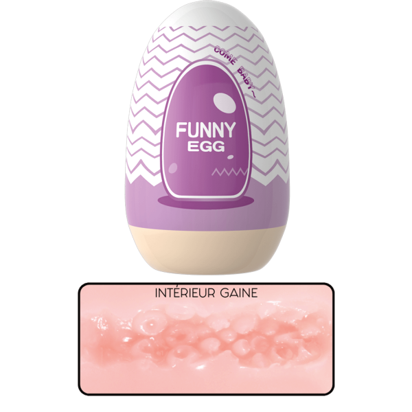 Gaine Masturbatrice Réutilisable FUNNY EGG – Design Réaliste Vagin lèvres charnus