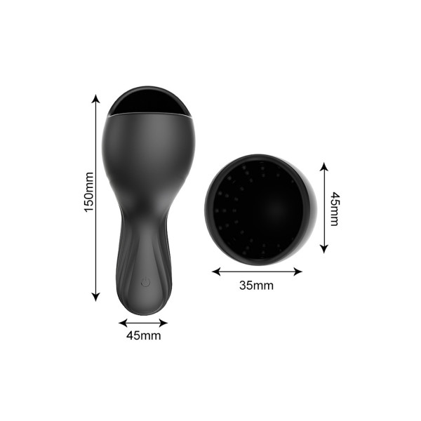 Masturbateur noir USB, 10 modes de vibration 