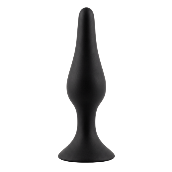 Plug Anal Noir en Silicone XL avec Ventouse Taille XL 15 cm Pocket Pleasure  1 dosette de lubrifiant
