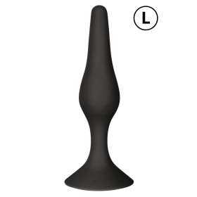 Plug Anal Noir en Silicone L avec Ventouse Taille L 12,7 cm Pocket Pleasure  1 dosette de lubrifiant