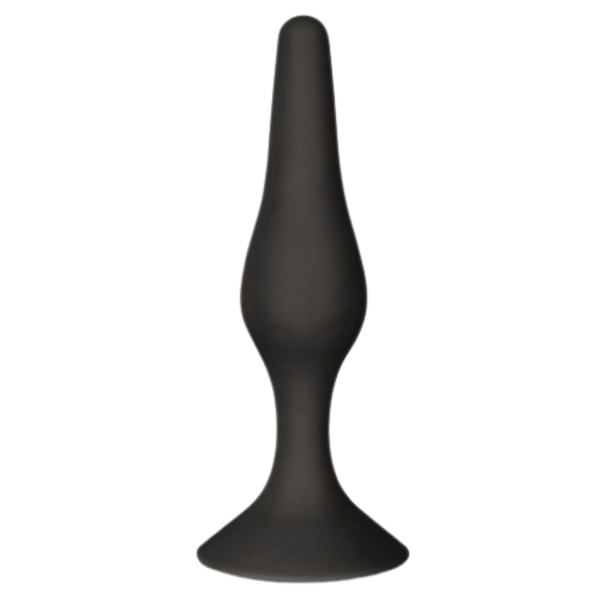 Plug Anal Noir en Silicone L avec Ventouse Taille L 12,7 cm Pocket Pleasure  1 dosette de lubrifiant