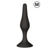 Plug Anal Noir en Silicone M avec Ventouse Taille M 11,3 cm Pocket Pleasure  1 dosette de lubrifiant