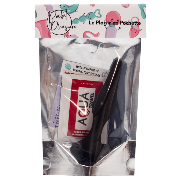 Plug Anal Noir en Silicone M avec Ventouse Taille M 11,3 cm Pocket Pleasure  1 dosette de lubrifiant