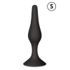 Plug Anal Noir en Silicone S avec Ventouse Taille S 10,5 cm Pocket Pleasure  1 dosette de lubrifiant