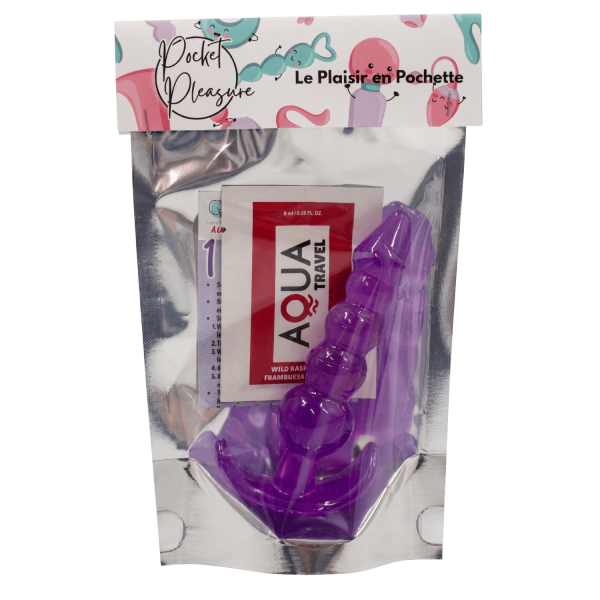 Plug Anal Jelly 5 Boules Pocket Pleasure  1 dosette lubrifiant