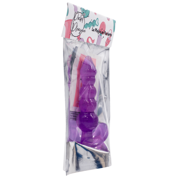 Plug Anal Jelly 5 Boules Pocket Pleasure  1 dosette lubrifiant