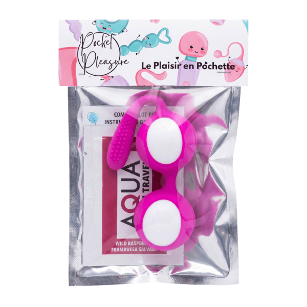 Boules de Geisha Fuchsia Silicone  1 dosette lubrifiant — Pocket Pleasure