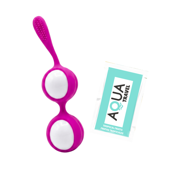 Boules de Geisha Fuchsia Silicone  1 dosette lubrifiant — Pocket Pleasure