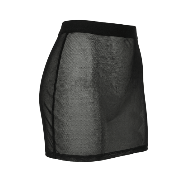 Jupe noire en résille transparente Maya