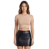 Jupe noire en simili cuir mat Sifia