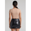 Jupe noire en simili cuir mat Sifia
