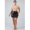 Jupe noire en simili cuir mat Sifia