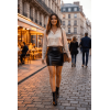 Jupe noire en simili cuir mat Sifia