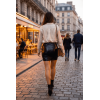 Jupe noire en simili cuir mat Sifia