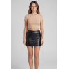 Jupe noire en simili cuir mat Sifia