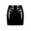 Jupe noire en simili cuir avec zip Lara