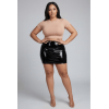 Jupe noire en simili cuir avec zip Lara