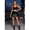 Jupe noire en simili cuir avec zip Lara