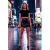 Jupe noire en simili cuir avec zip Lara