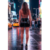 Jupe noire en simili cuir avec zip Lara