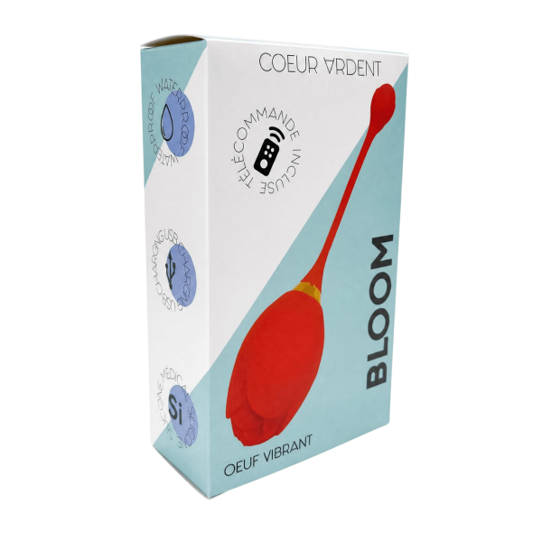 BLOOM — Oeuf Vibrant Télécommandé 10 Modes |Coeur Ardent