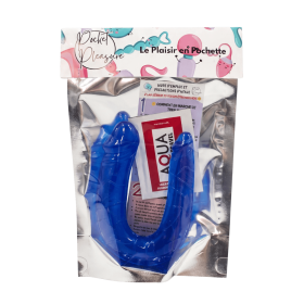 Double Dong Flexible Bleu Pocket Pleasure  1 dosette de lubrifiant
