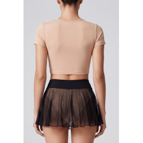 Mini jupe noire en résille transparente Stella