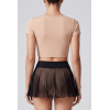 Mini jupe noire en résille transparente Stella