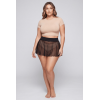 Mini jupe noire en résille transparente Stella