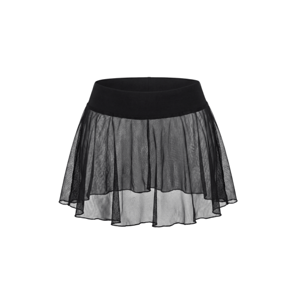 Mini jupe noire en résille transparente Stella