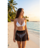 Mini jupe noire en résille transparente Stella