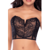Ensemble 2 pièces bustier en dentelle et string noir - Mapalé