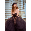 Ensemble 2 pièces bustier en dentelle et string noir - Mapalé