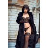Ensemble 2 pièces bustier en dentelle et string noir - Mapalé