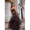 Ensemble 2 pièces bustier en dentelle et string noir - Mapalé