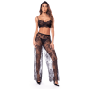 Ensemble 3 Pièces Dentelle Noire avec Pantalon Mapalé