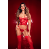 Ensemble 2 pièces rouge écarlate avec bustier brodé de sequins et string - Mapalé