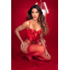 Ensemble 2 pièces rouge écarlate avec bustier brodé de sequins et string - Mapalé