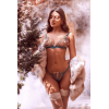 Ensemble 2 pièces vert aurore avec soutien-gorge brodé transparent et string - Mapalé