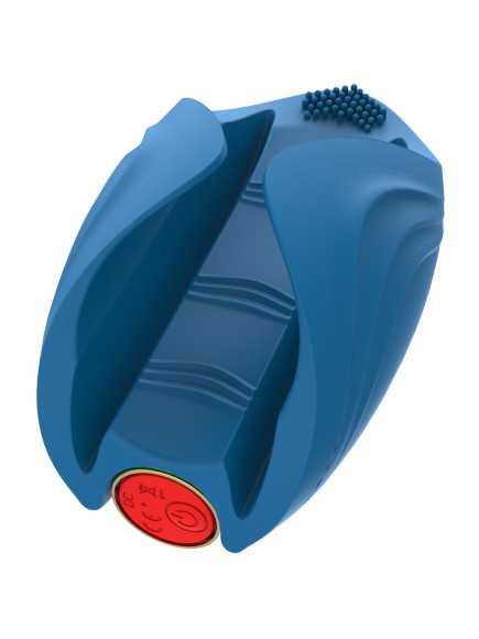 Masturbateur vibrant bleu en silicone, USB MILO - WS-NV524