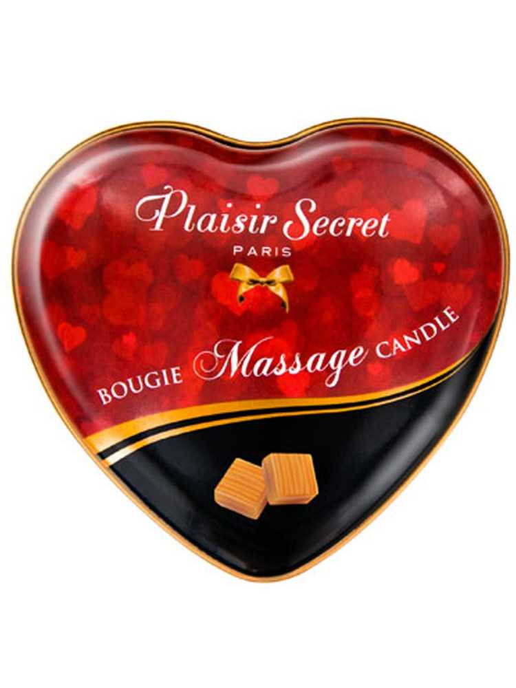 Mini bougie de massage caramel boîte coeur 35ml - CC826068