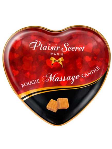 Mini bougie de massage caramel boîte coeur 35ml - CC826068