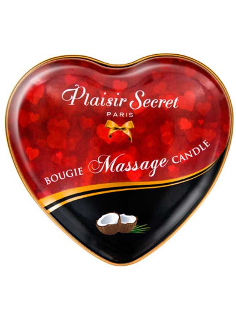 Mini bougie de massage noix de coco boîte coeur 35ml - CC826065