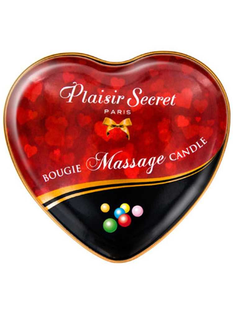Mini bougie de massage bubble gum boîte coeur 35ml - CC826063