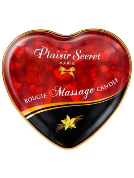 Mini bougie de massage à la vanille boîte coeur 35ml - CC826062