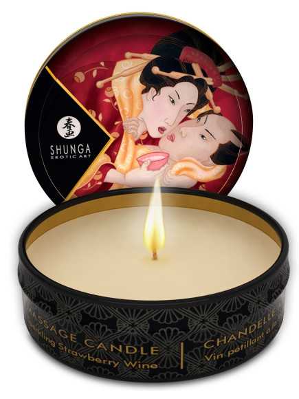 Mini bougie de massage fraise vin pétillant 30ml - CC864608