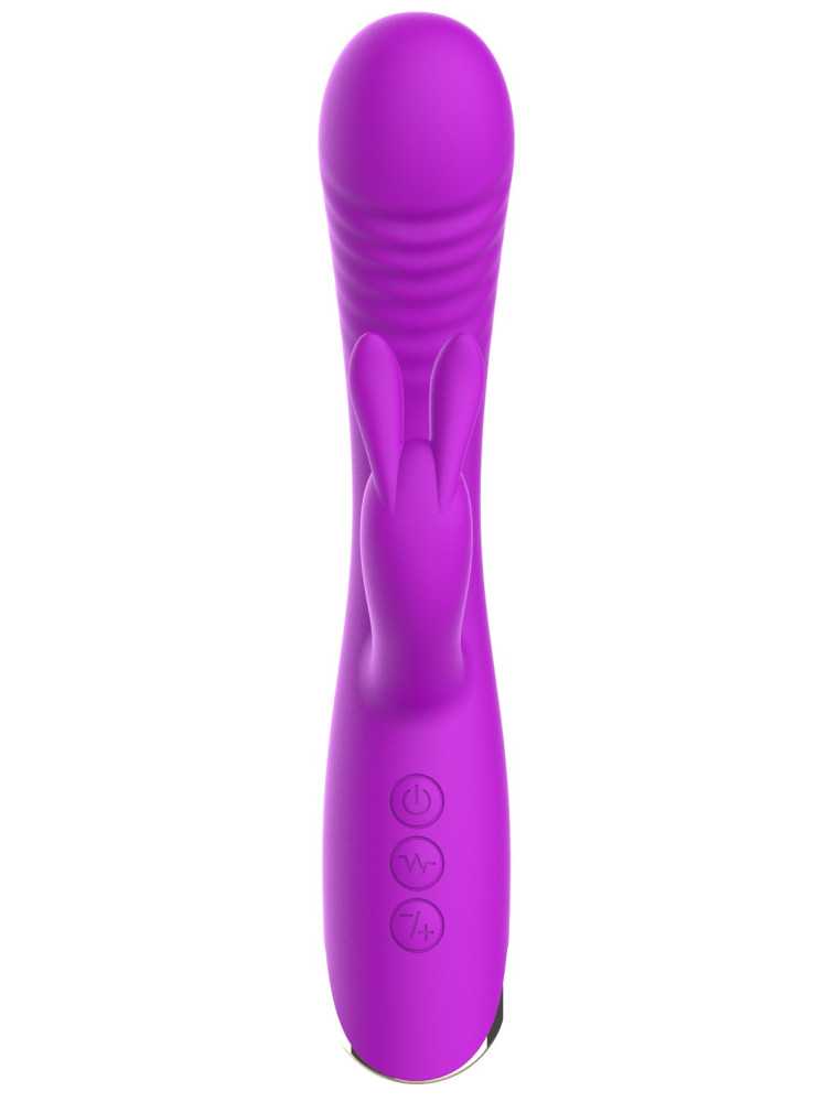 Vibromasseur triple stimulation très puissant violet USB - WS-NV062PUR